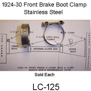 1924-1930 Buick Front Brake Boot Clamp With Buick Logo. LC-125