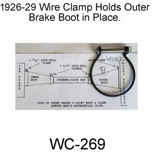1926-1930 Buick Front Brake Boot Wire Clamp. 2 per Car