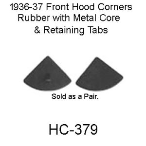 1936-1937 Buick Hood Corner Pads Front. HC-379