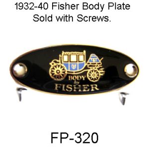 1932-1940 Buick Fisher Body Plate. FP-320