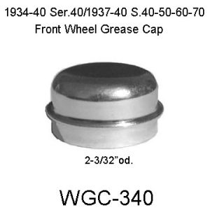1934-1940 Buick Front Wheel Grease Dust Cap.  WGC-340