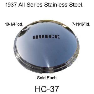 1937 Buick Hub Caps Stainless Steel.  HC-37
