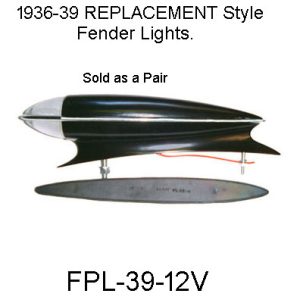 1936-1939 Buick 12-Volt Replacement Fender Lights.   FPL-39-12V