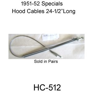 1951-1952 Buick S.40 Hood Release Cables.  HC-512