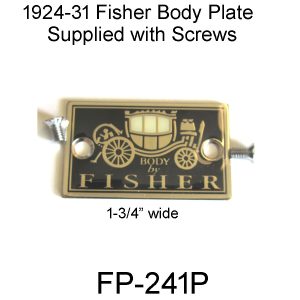1924-1931 BUICK Fisher Body Plate. FP-241P