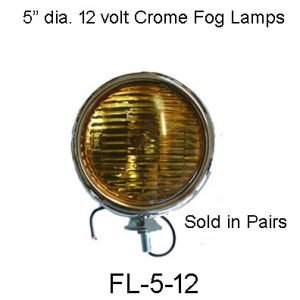 BUICK 5" 12 Volt Chrome Fog Lamps. FL-5-12V