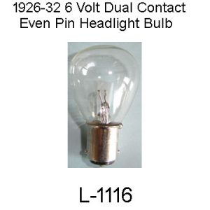 1926-1932 Buick Headlight Bulb 32-50 C.P. Replacement.  L-1116