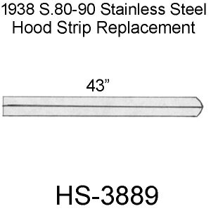 1938 S.80-90 Buick Center Hood Strip. HS-3889