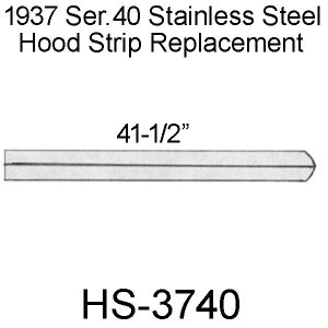 1937 Ser.40 Buick Center Hood Strip 41-1/2". HS-3740