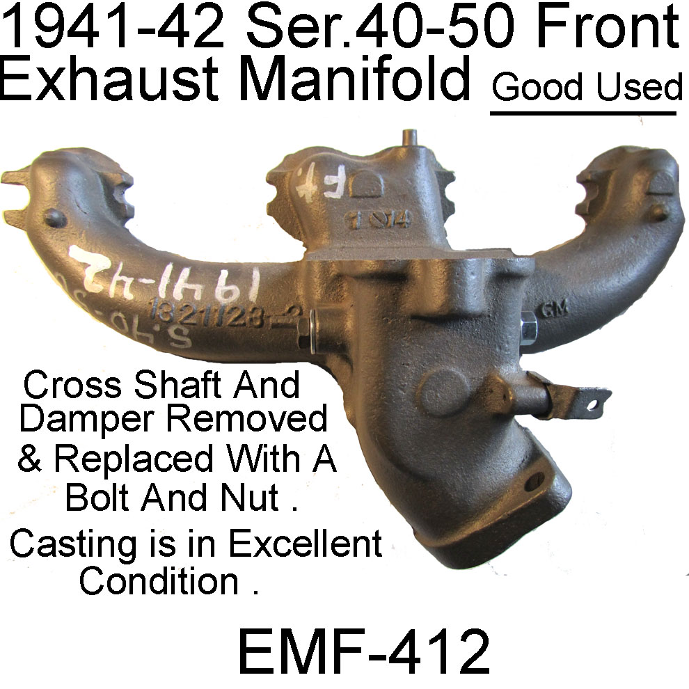 19411942 BUICK Special & Super Front Exhaust Manifold . EMF412 Bob