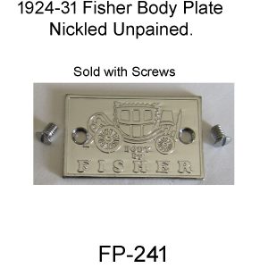 1924-1931 BUICK Fisher Body Plate   FP-241