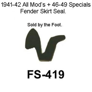 1941-1949 Buick Fender Skirt Seal. FS-419