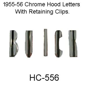 1955-56 Buick Chrome Hood Letters.  HL-556