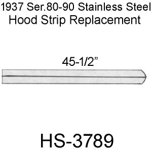 1937 Ser.80-90 BUICK Center Hood Strip 45-1/2". HS-3789
