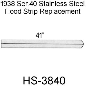 1938 Special Buick 41"Center Hood Strip. HS-3840