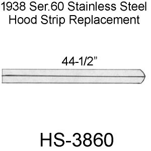 1938 Ser.60 Buick 44-1/2"Center Hood Strip. HS-3860