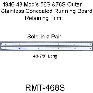 1946-1948 Buick Ser. 50-70  Sedanette Threshold Stainless Strips.  RMT-468S