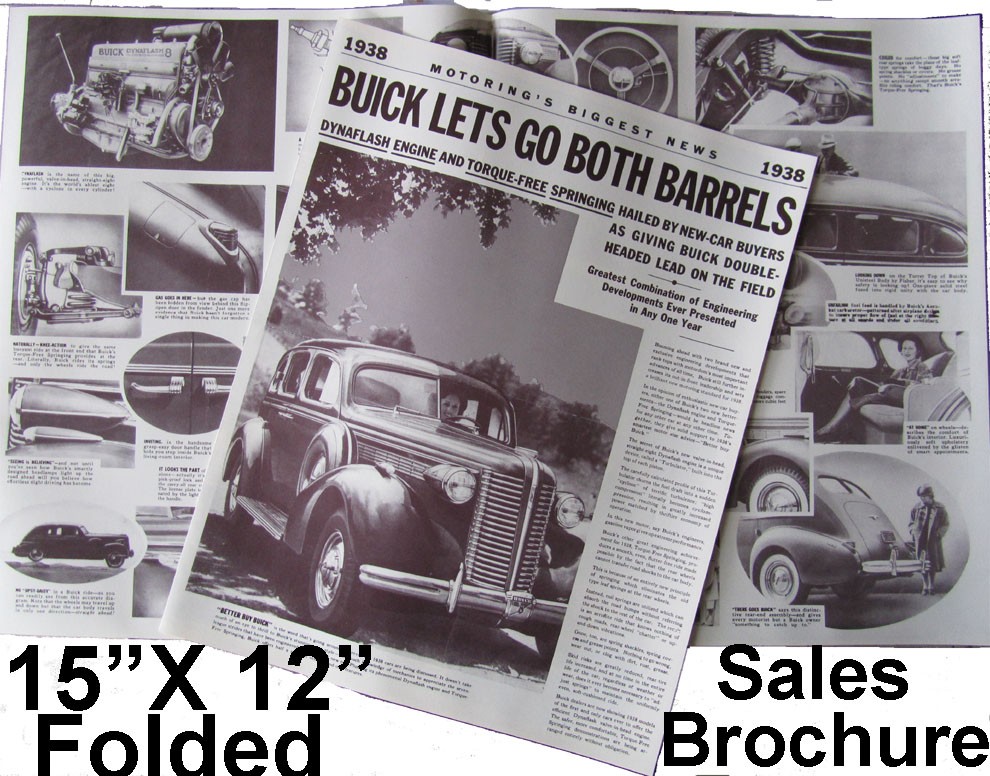 1938 Buick Sales Fold-Out    SL-38N