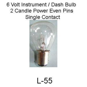6 Volt Instrument 2 candle power Bulb. L-55