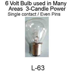 6-Volt / 3 Candle power bulb. L-63