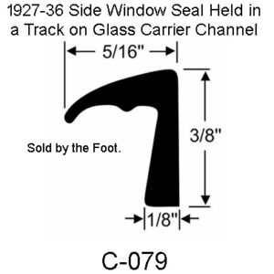 1927-36 Side Window Seal. C-079