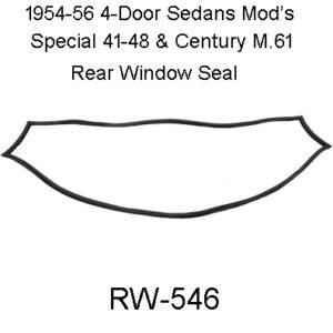 1954-1956 buick 4-door Mod's 41-48-61 RR. Window Seal. RW-546
