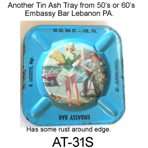 50'-60'S Risque Tin Ash Tray. AT-31S