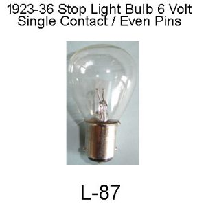 1923-36 6 Volt Stop Light Bulb. L-87