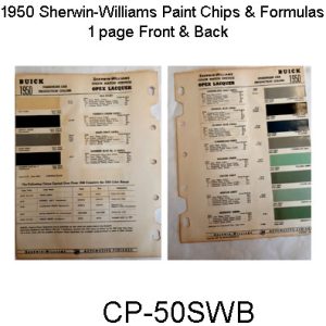 1950 Sherwin-Williams Paint Chips & Formulas. CP-50SWB