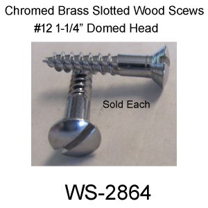Chromed Slotted Wood Screw #12  1-1/4". WS-2864