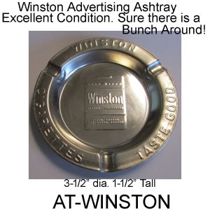 Metal Winston Advertising Ashtray New. AT-WINSTON