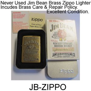 JIM BEAN ZIPPO Lighter Excellent Condition M.I.B.