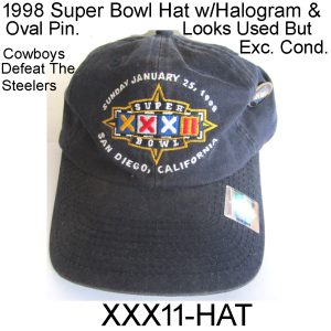 1998 Super Bowl Hat San Diego GD. Used. XXX11-HAT
