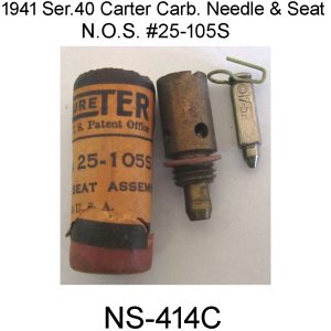1941 Ser.40 Carter Carb Needle & Seat Valve N.O.S. NS-414C  c6a