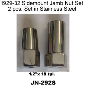 1929-32 Side Mount Jamb Nuts. 2 pcs. Set. JN-292S