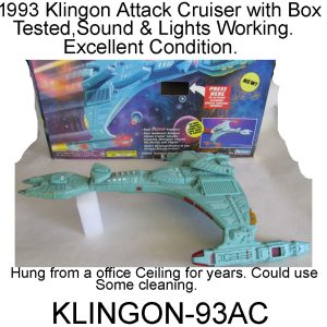 1993 Klingon Attack Cruiser w/box Exc. Condition.