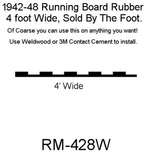 4' foot wide Running Board Rubber. RM-428W